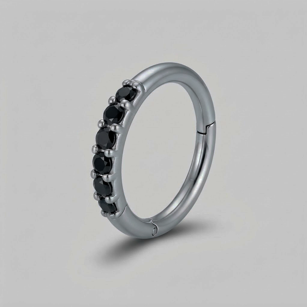 Soulflower | Argolla Piercing (Click) | Acero (Zirconias)