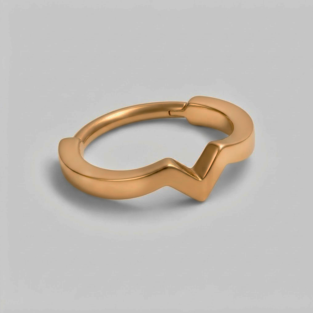 Soulflower | Argolla Piercing | Anodizado Dorado (V)