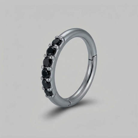 Soulflower | Argolla Piercing (Click) | Acero (Zirconias)