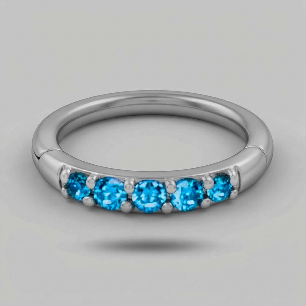 Soulflower | Argolla Piercing (Click) | Acero (Zirconias)