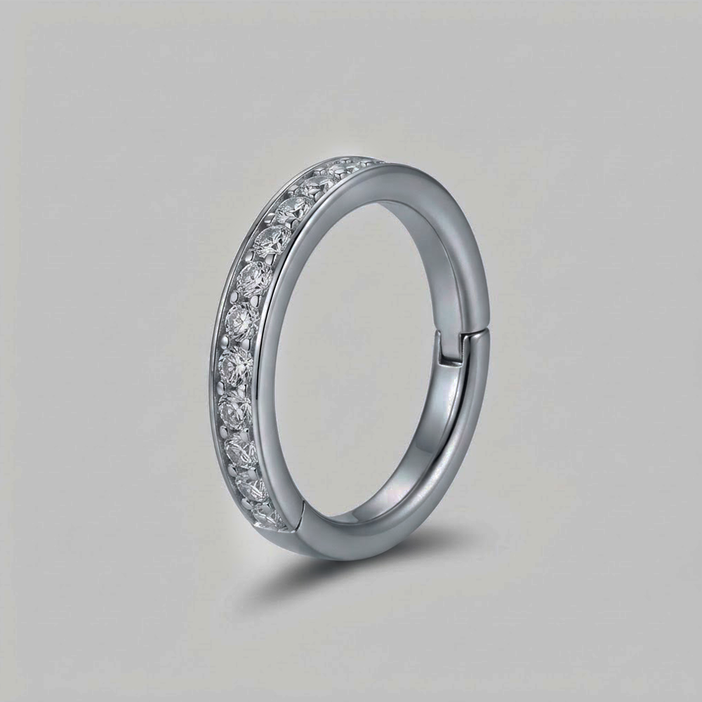 Soulflower | Argolla Piercing (Click) | Acero (Zirconias)