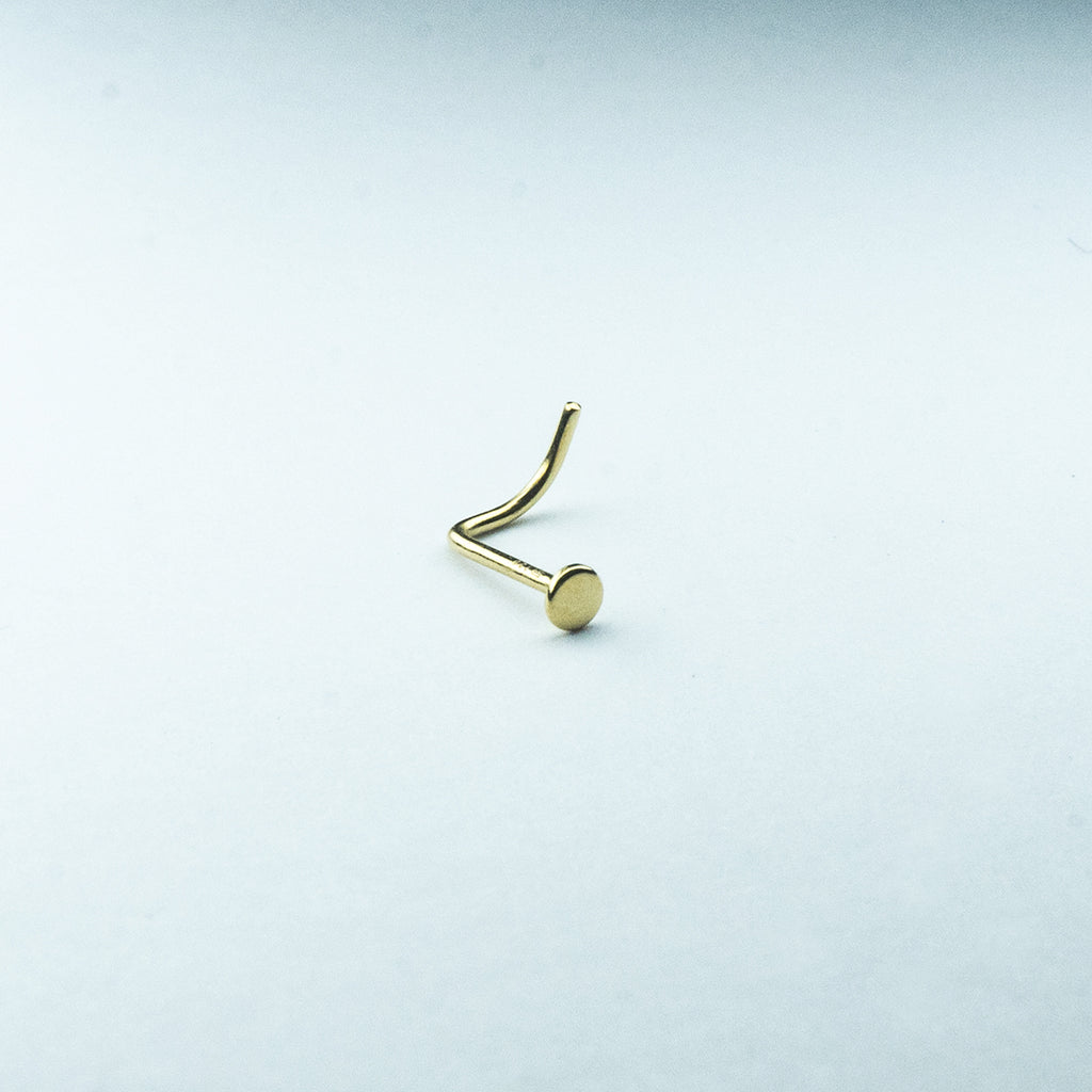 Soulflower | Nosetrill 18k Oro Solido (750 Echt Gold) | Nosetrill Curvo Plano