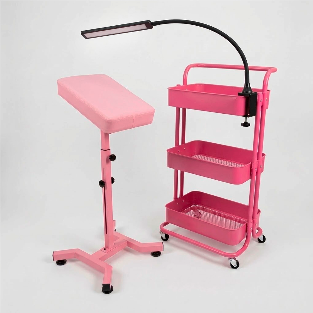 SOULFLOWER | KIT ORGANIZADOR CON LÁMPARA Y DESCANSABRAZOS ROSA (3 & 6 MSI)