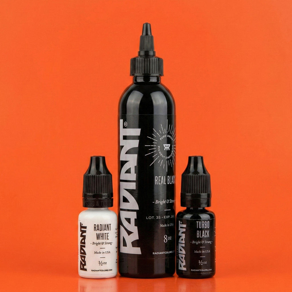 Tinta Radiant Colors | Real Black 8 Oz (Gratis 2 Tintas)