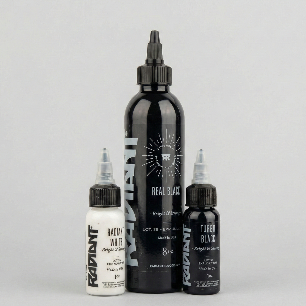 Tinta Radiant Colors | Real Black 8 Oz (Gratis 2 Tintas)