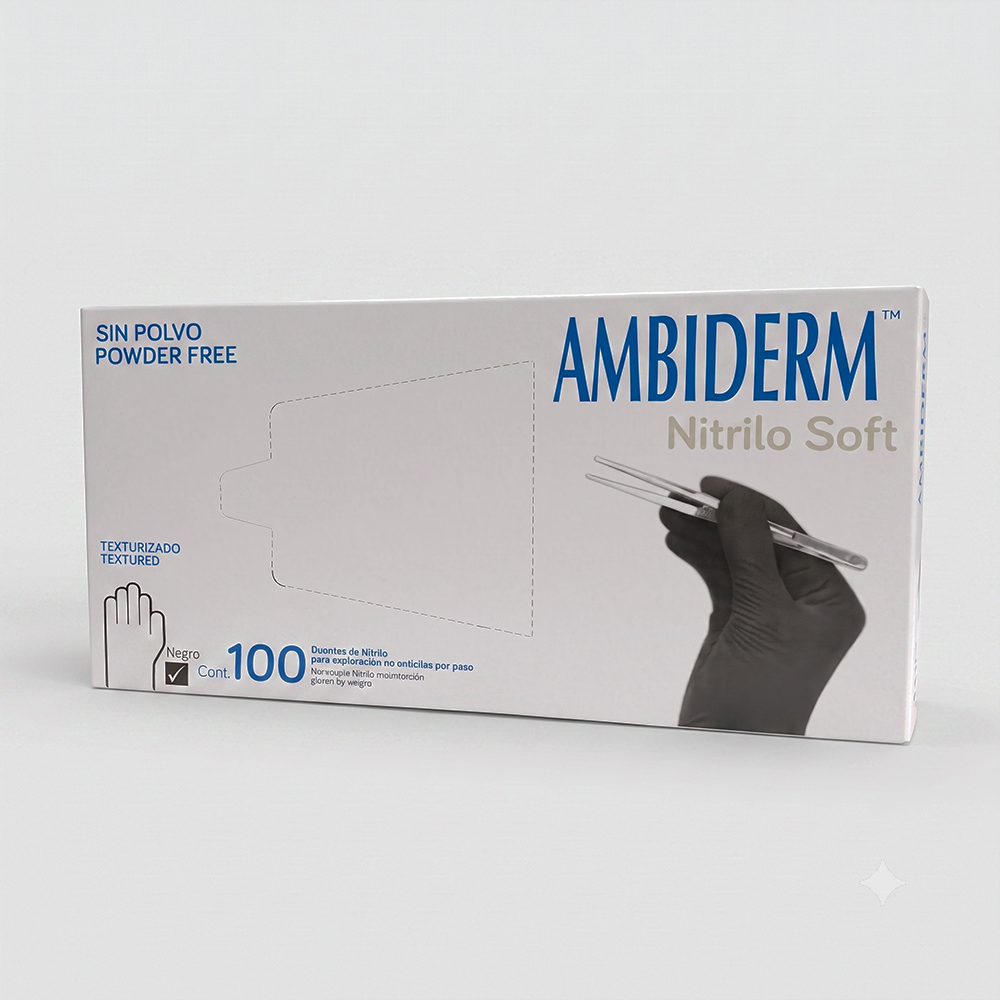 AMBIDERM | Guantes | Nitrilo Chicos (Negro)