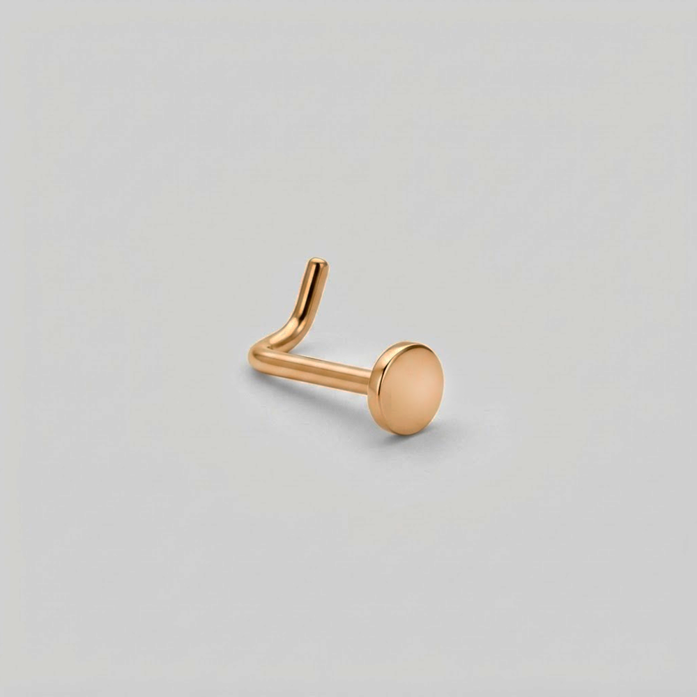 Soulflower | Nosetrill 18k Oro Solido (750 Echt Gold) | Nosetrill Curvo Plano
