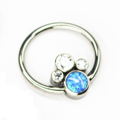 SOULFLOWER | Argolla Titanio | Ópalo 3 Piedras - Soulflower Shop