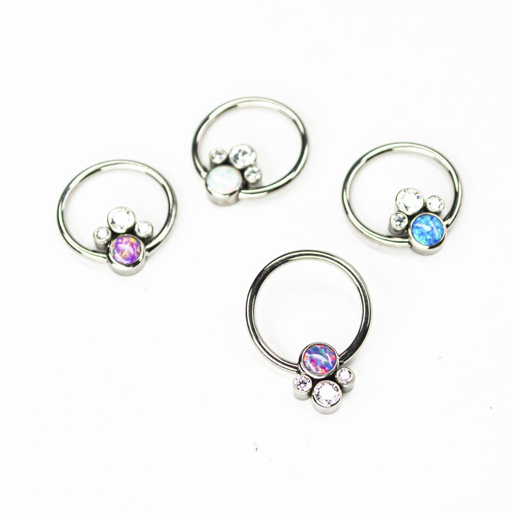 SOULFLOWER | Argolla Titanio | Ópalo 3 Piedras - Soulflower Shop