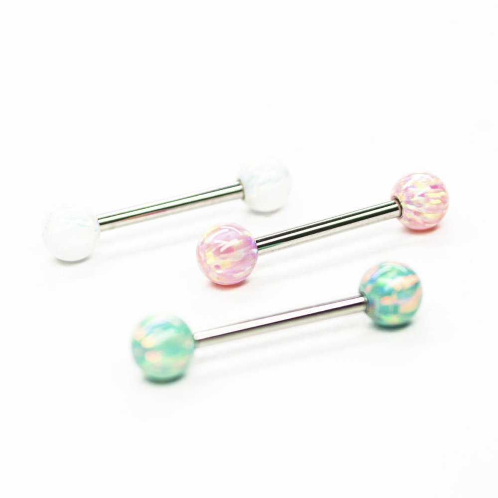 SOULFLOWER | Barbell Acero | Bola Opalo - Soulflower Shop