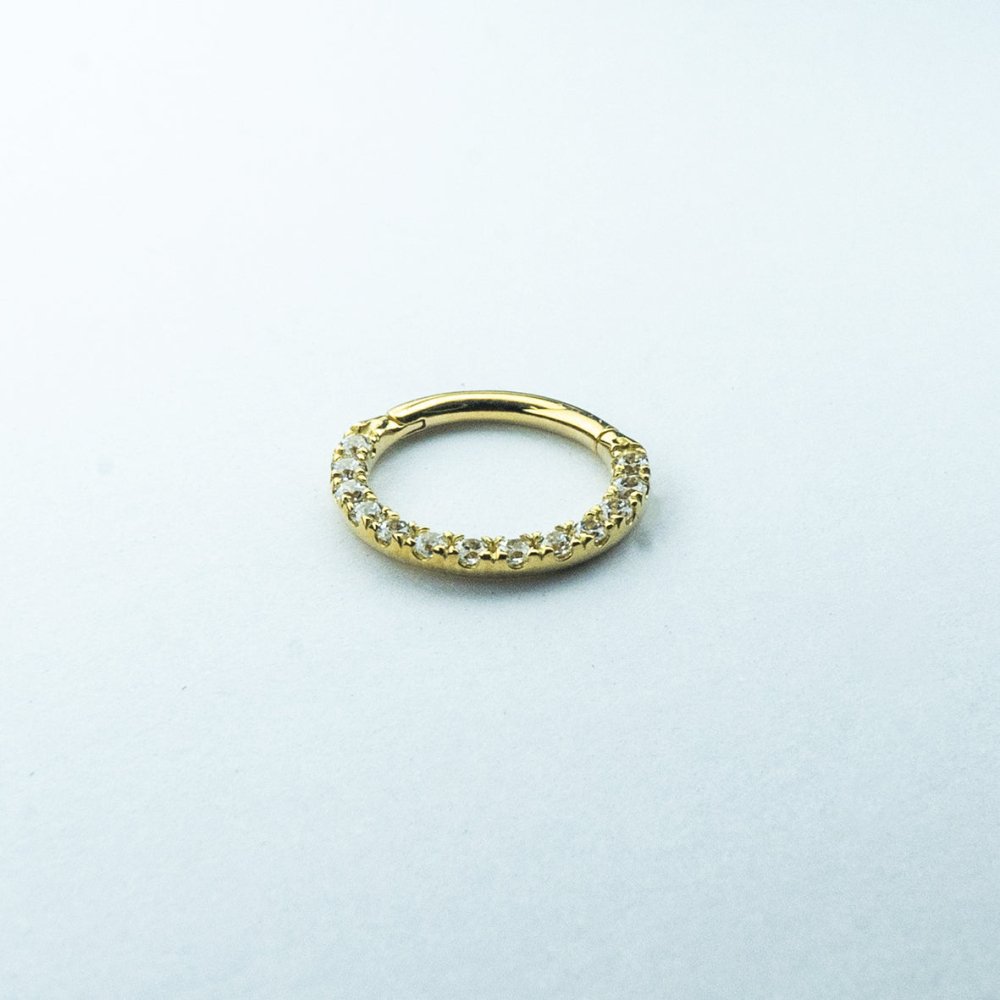 SOULFLOWER | Clicker 18k Oro Solido (750 Echt Gold) | Clicker Zirconia - Soulflower Shop