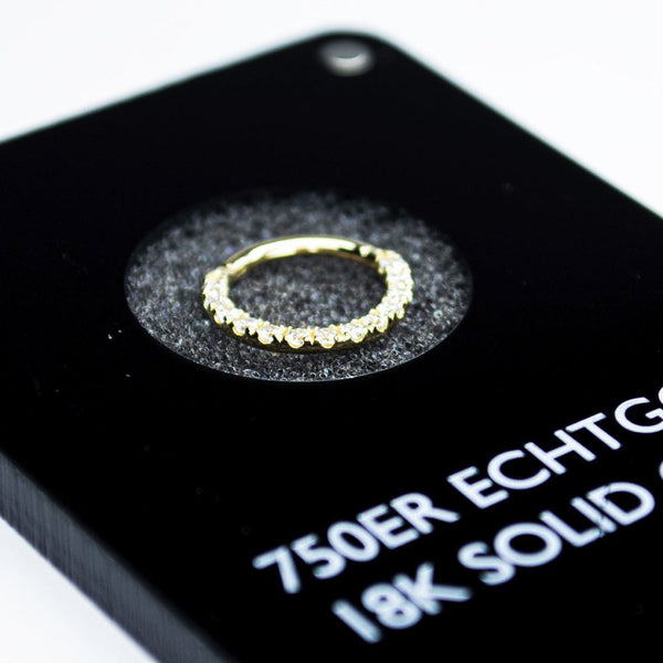 SOULFLOWER | Clicker 18k Oro Solido (750 Echt Gold) | Clicker Zirconia - Soulflower Shop