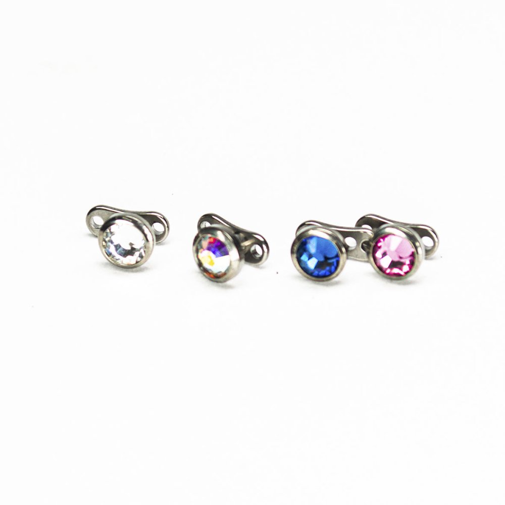 Soulflower | Microdermal Titanio| Piedra Plana (Zirconia) - Soulflower Shop