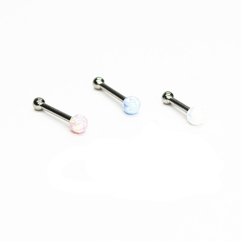 Soulflower | Mini Barbell Titanio | Ópalo Bola (rosca interna) - Soulflower Shop