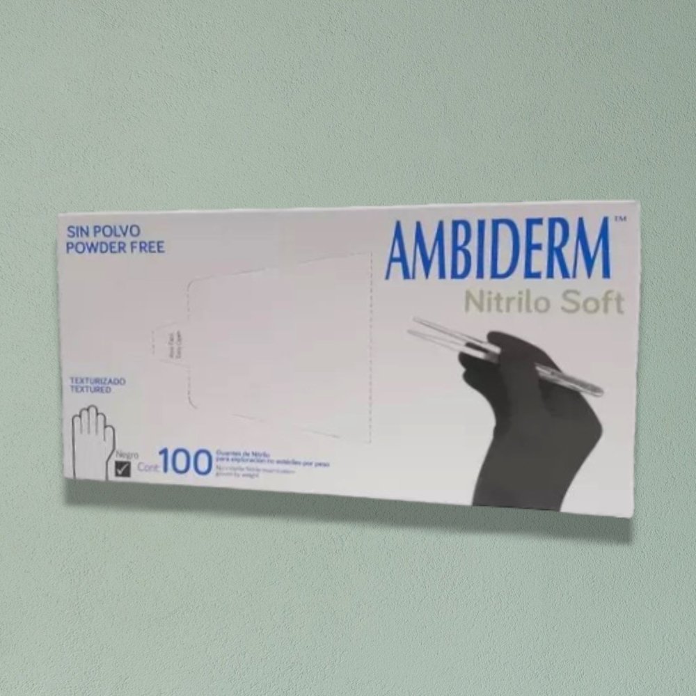 AMBIDERM | Guantes | Nitrilo Chicos (Negro) - Soulflower Shop