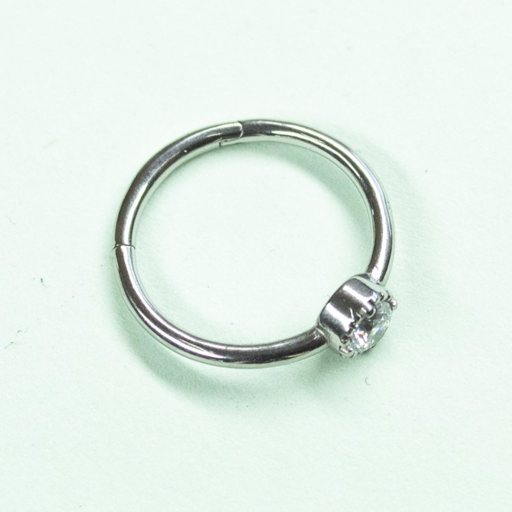 Soulflower | Argolla Piercing | Acero (1 Zirconia) - Soulflower Shop