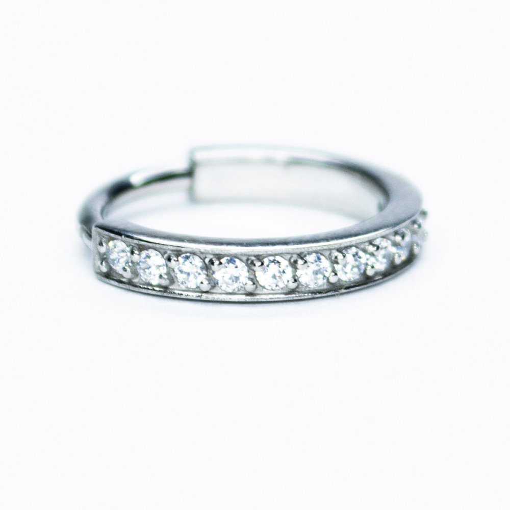Soulflower | Argolla Piercing (Click) | Acero (Zirconias) - Soulflower Shop