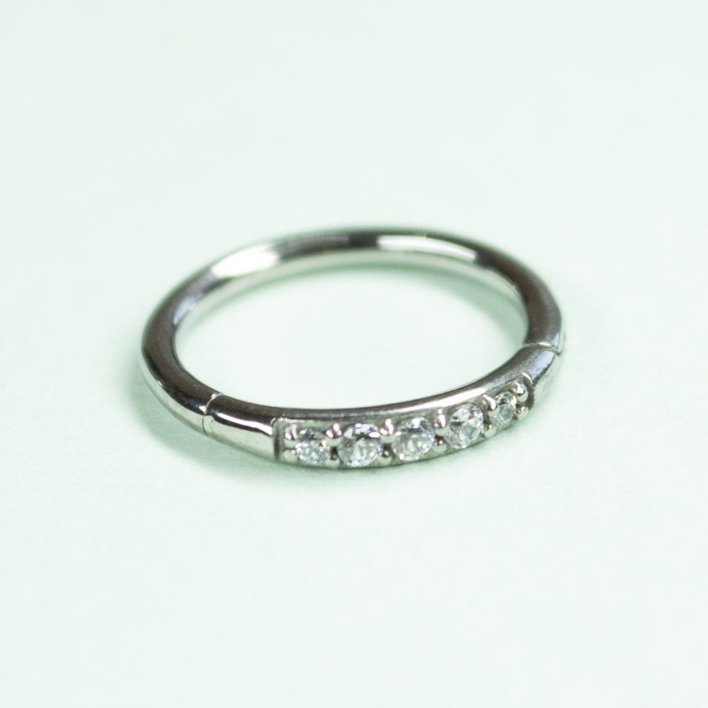 Soulflower | Argolla Piercing (Click) | Acero (Zirconias) - Soulflower Shop