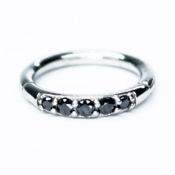 Soulflower | Argolla Piercing (Click) | Acero (Zirconias) - Soulflower Shop